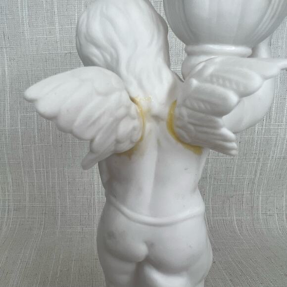 Vintage Porcelain Bisque Nightlight Lamp Shade Boudoir Glass Chimney AS IS - Picture 7 of 10